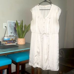 Old Navy Cream Silk Dress